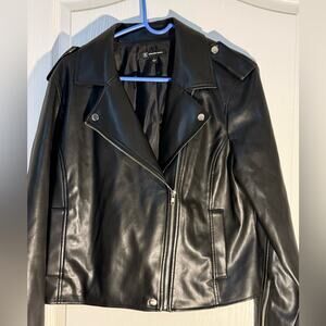 INC International Concepts Black Leather Jacket